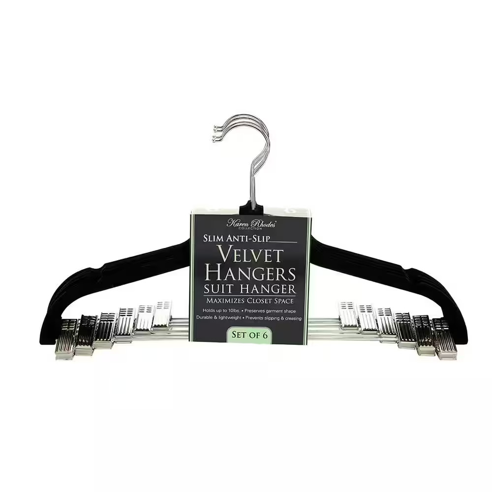Black Suit Hangers 6-Pack