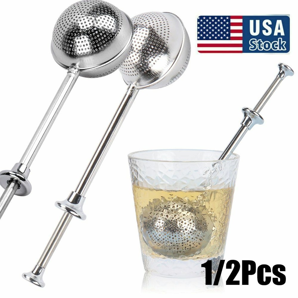 1/2Pcs Tea Infuser Ball Mesh Leaf Strainer Filter Herb Steeper Stainless Secure