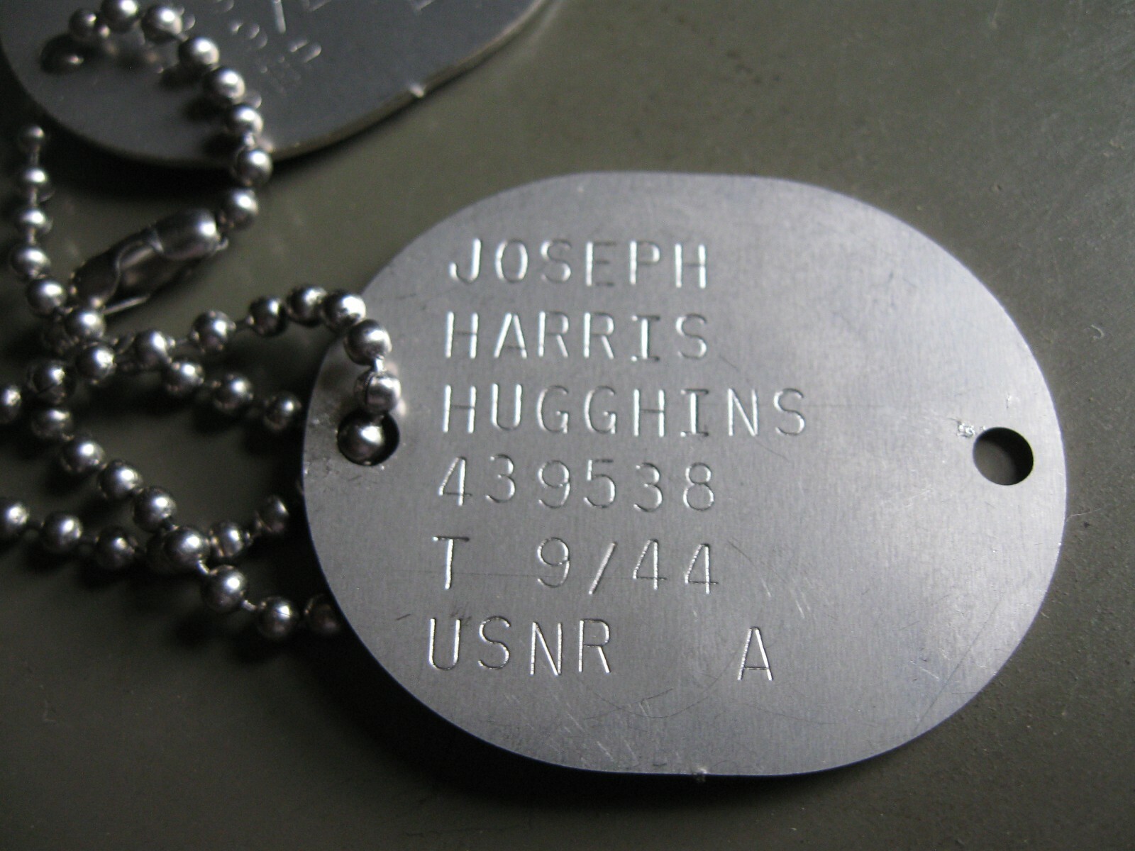 M1943 stainless steel World war 2 Navy and marine dog tag reproductions