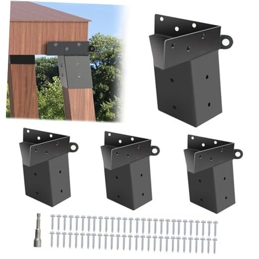 Deer Stand Brackets(4 Pcs ), 4"x 4" Deer Blind Deer Stand Bracket-Black