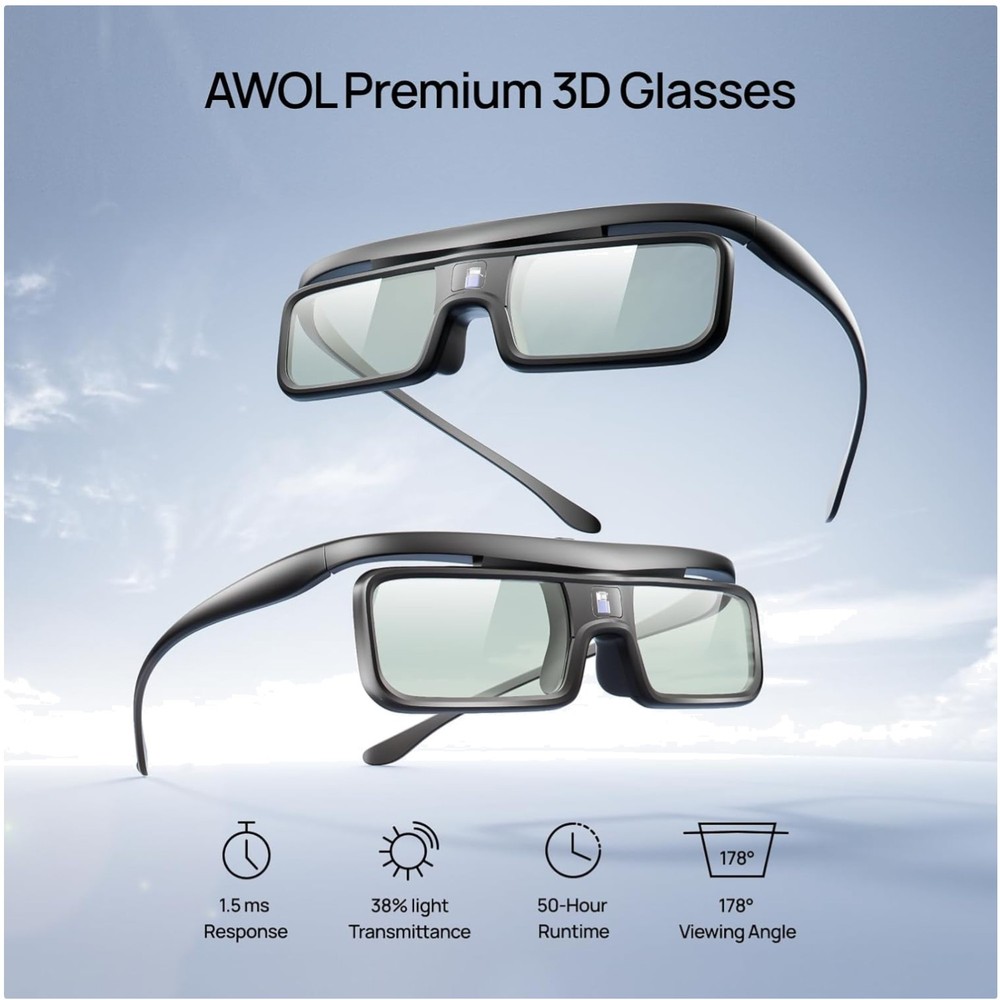 Vivid 3D Visuals - Rechargeable Active Shutter Glasses