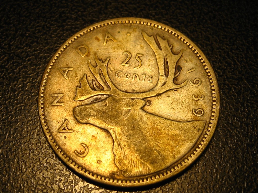 1939 80% Silver Canadian Quarter