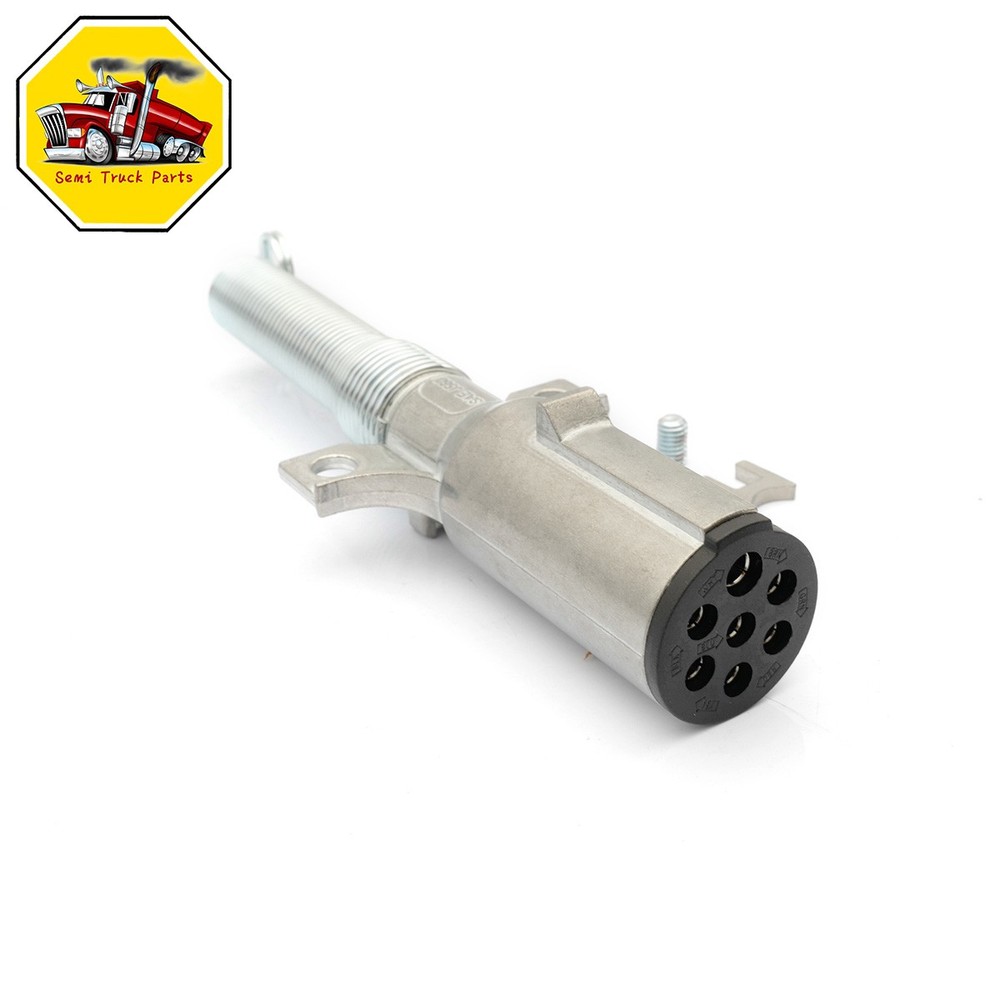 7 Pin Round Trailer Connector Wiring Harness Socket Plug with Spring Guard