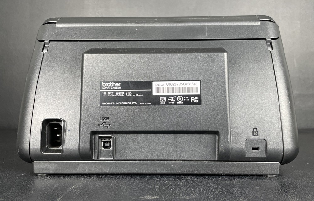 Brother ADS-2000, Black, Color Duplex Document Scanner, Tested Working