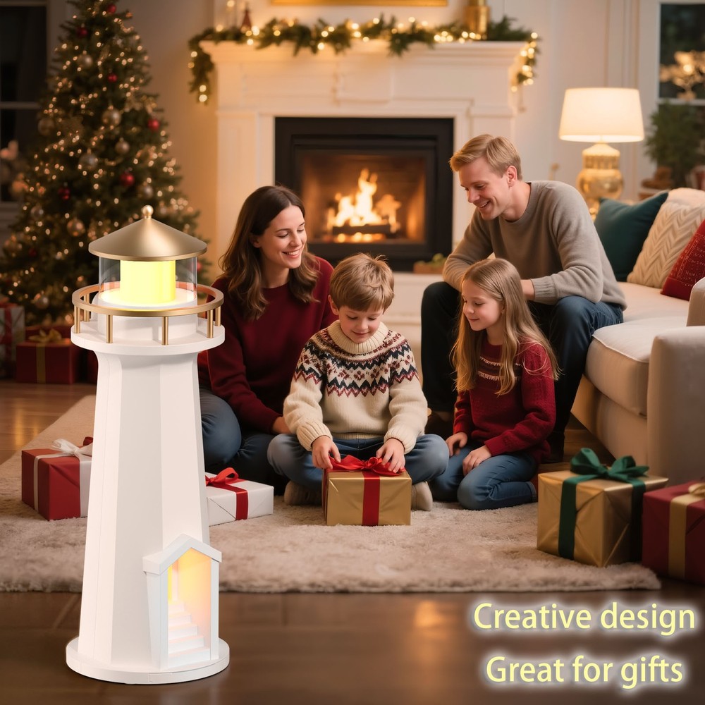Wireless Charging LED Light Atmosphere Decor Moon Lighthouse Lamp Rechargeable