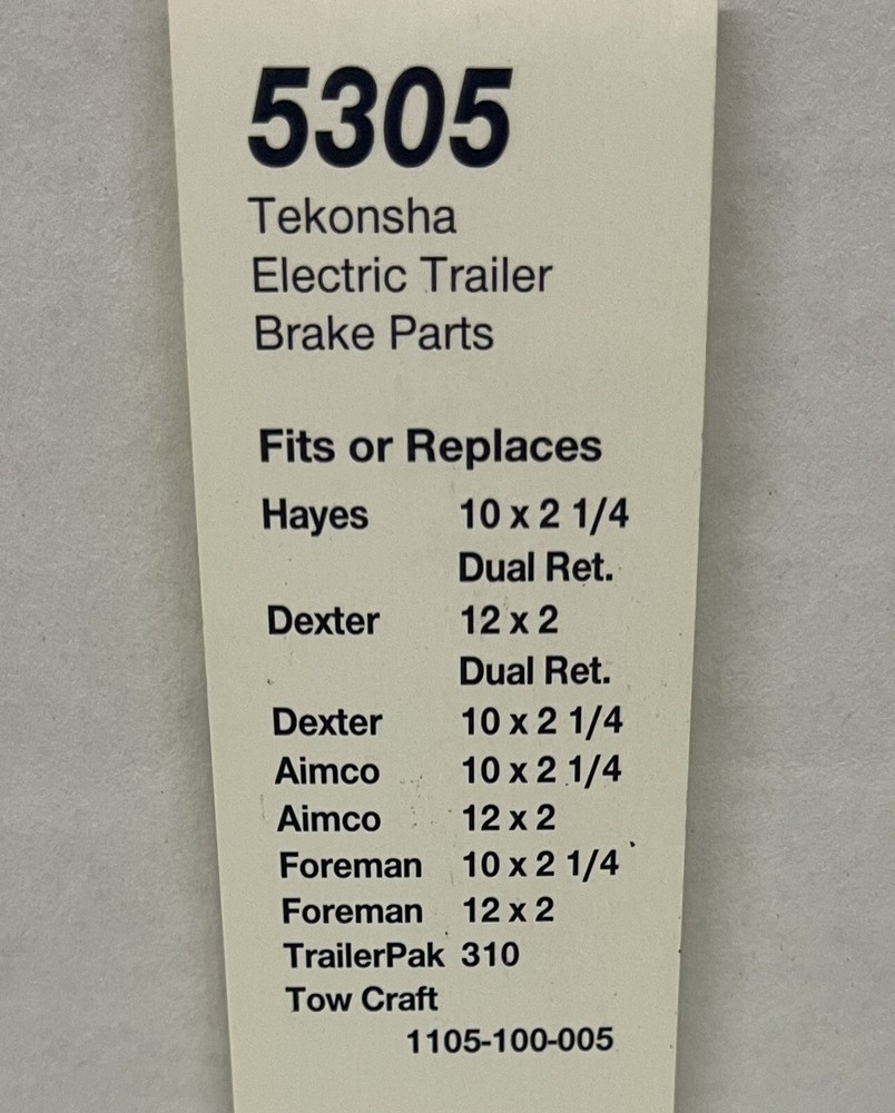 Tekonsha 5305 Trailer Brake Return Springs