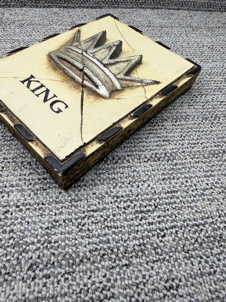 Sid Dickens Memory Tile Block "King" Silver Crown Retired 1995 Series M Logo