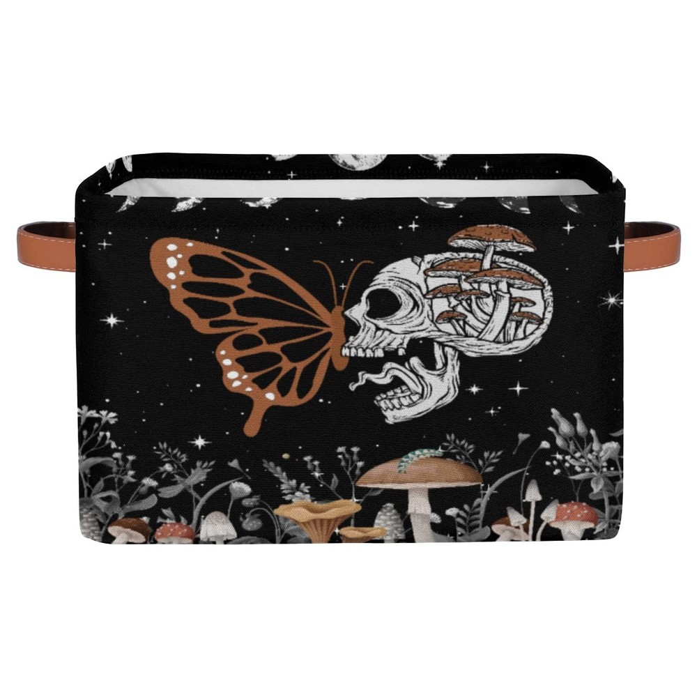 Skull Butterfly Storage Basket, Star Foldable Storage Bin with Handle Fabric ...