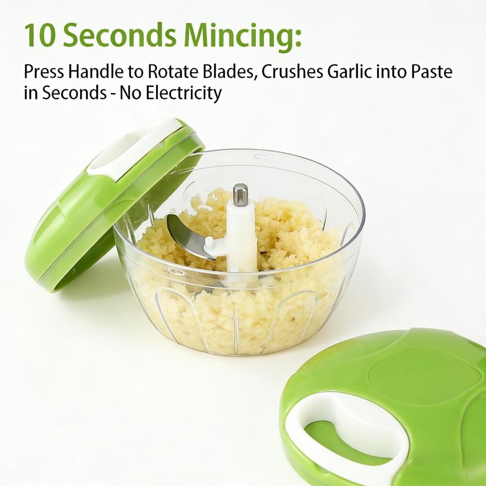 Manual Pull String Chopper, Mince Garlic & Ginger Fast. Easy Clean,No Power Need