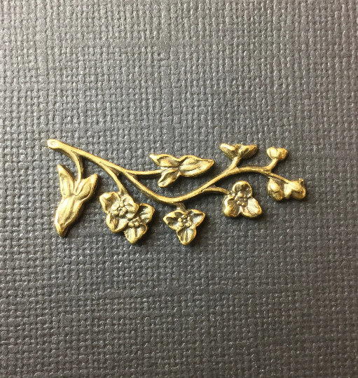 30373 Brass Oxidized Victorian Floral Spray Brass Finding
