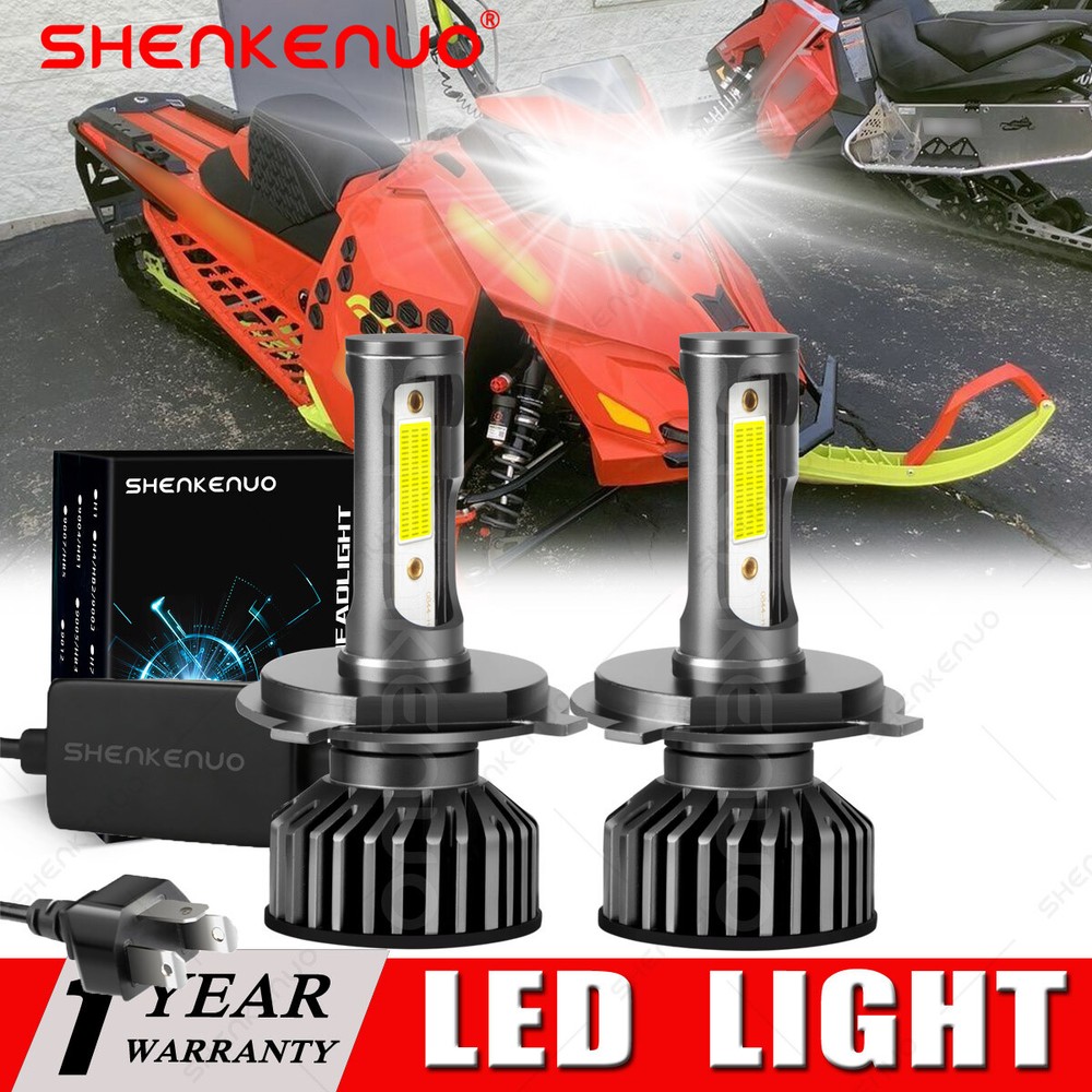 For Ski-Doo Freeride 800R E-TEC 2012-2017 9003 6000K White LED Headlight 2 Bulbs