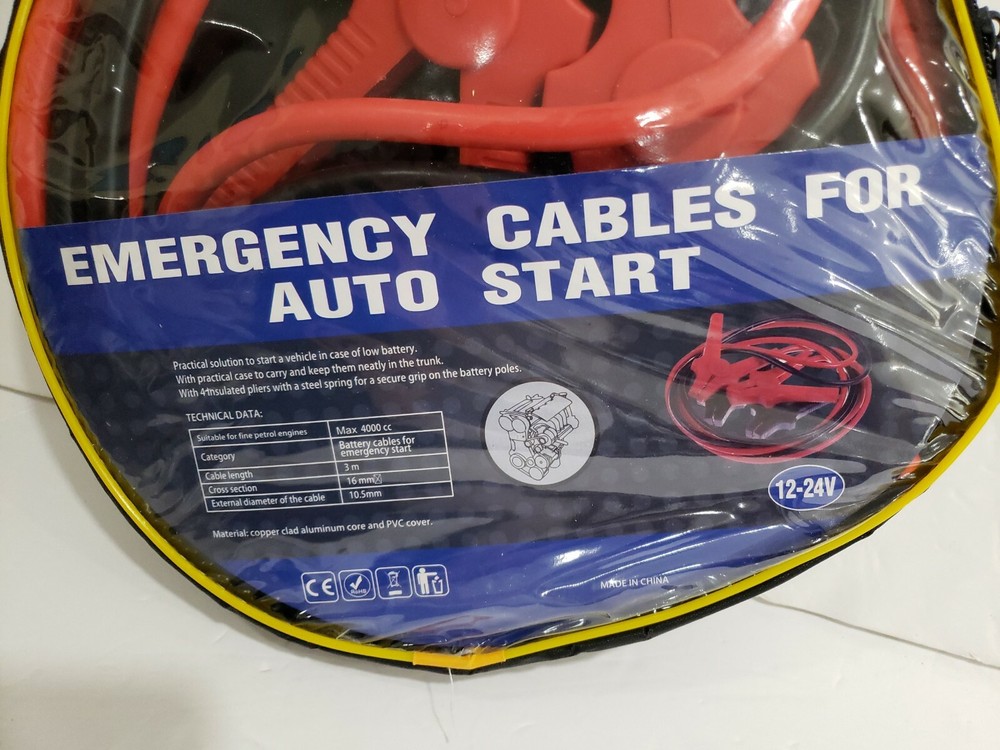Emergency Jumper Cables for Auto Start Battery Cables