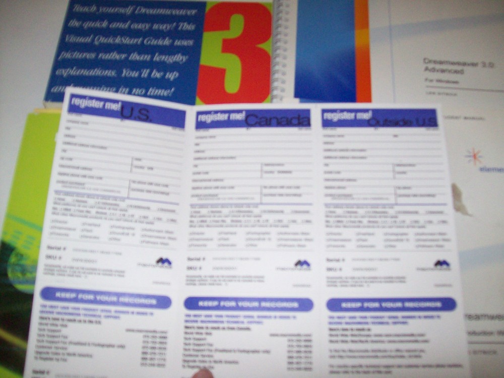 Web Page Tool Dreamweaver 3 Windows CD Quickstart Guide Manuals Using ZDWWIN30CD