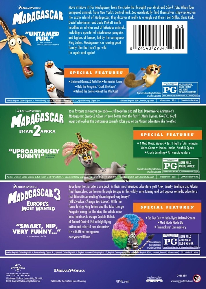 Madagascar The Complete Collection (2018) DVD Ben Stiller NEW