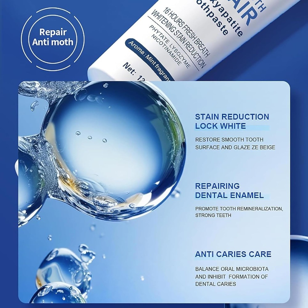 7.5% Hydroxyapatite Toothpaste, 2Pack Toothpaste for Advanced Enamel Protection