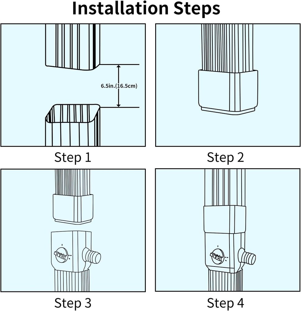 Downspout Diverter, Rainwater Diverter Fits for 3"x4" Oversize White