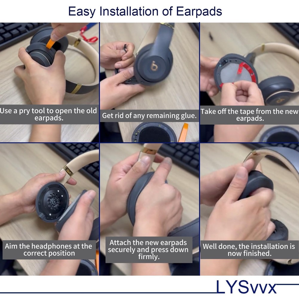 Studio 3 Ear Pads - Replacement Earpads for Beats Studio3 and 2 Black