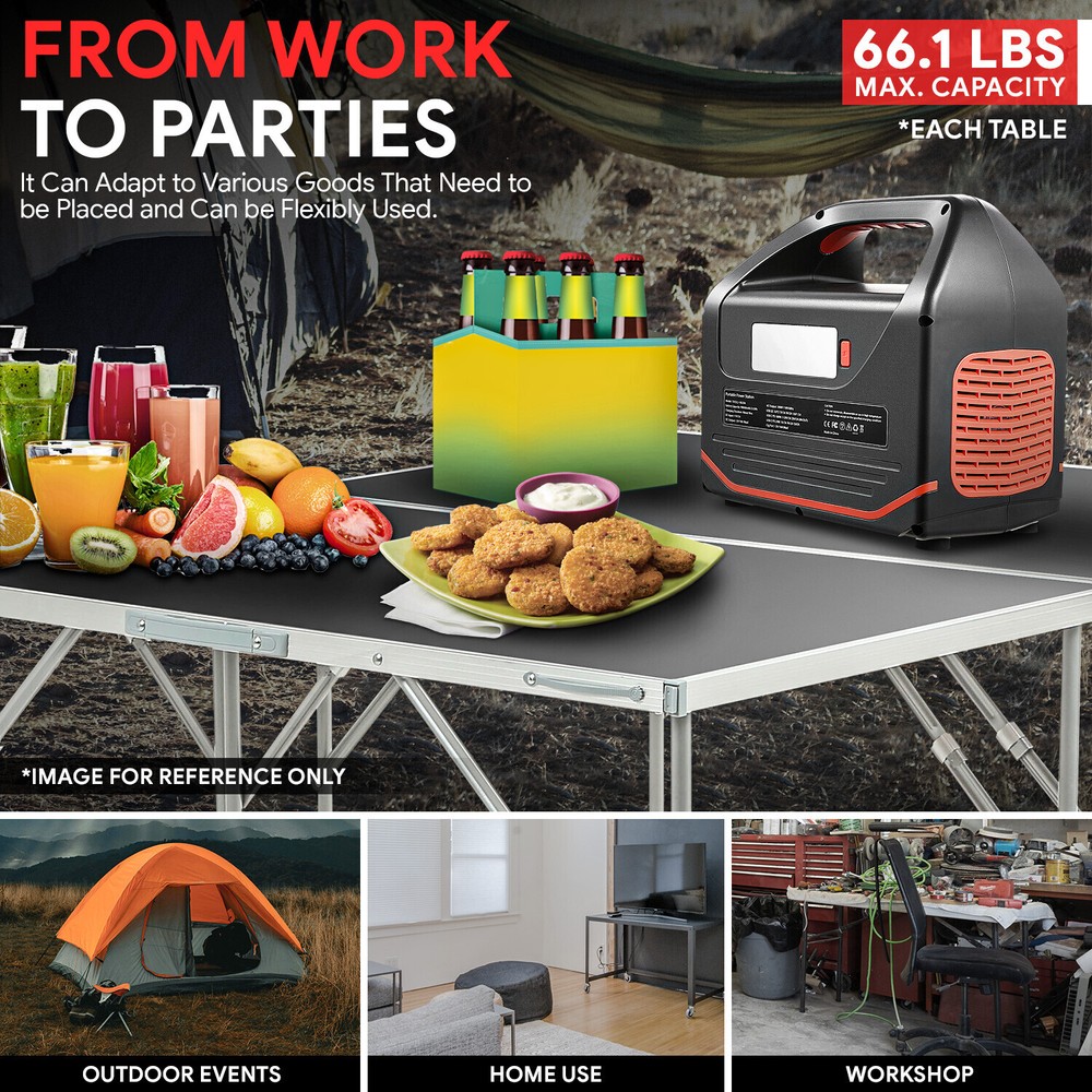 [3Pcs] 4-Level Adjustable Height Multi-Purpose Folding Work Table Workbench