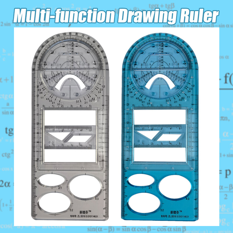 Multifunctional Geometric Drawing Ruler Mathematics Measuring Drafting Teaching