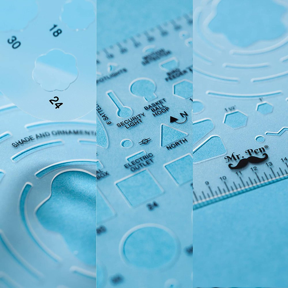 Drafting Landscaping Tools Drafting Ruler Shapes Drawing Stencils Engineering