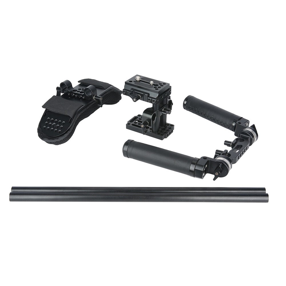 Niceyrig Shoulder Pad Kit 15mm Rod Support System with Arri Rosette Handle Grip