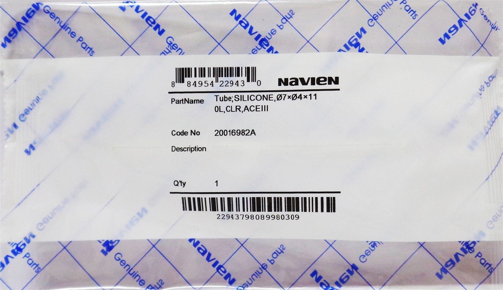 Navien 20016982A Silicon Tube Ø7*Ø4*110L Clear Genuine Repair Part for NPN