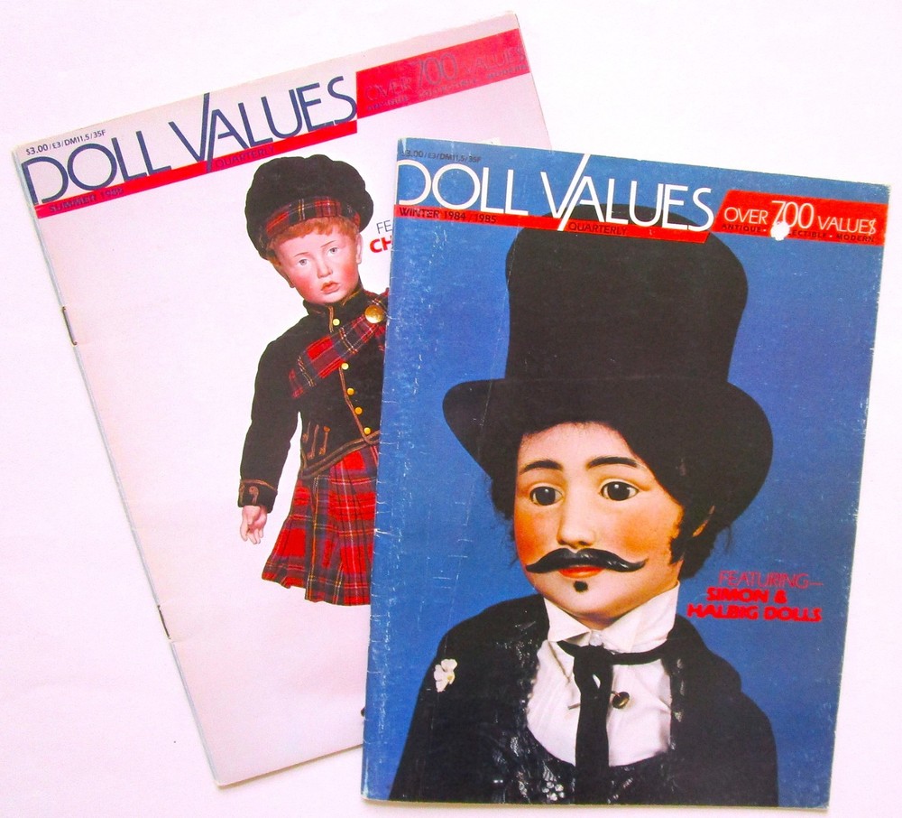 TWO ISSUES DOLL VALUES, 1985  -  HOBBY HOUSE PRESS - 1400 ITEMS