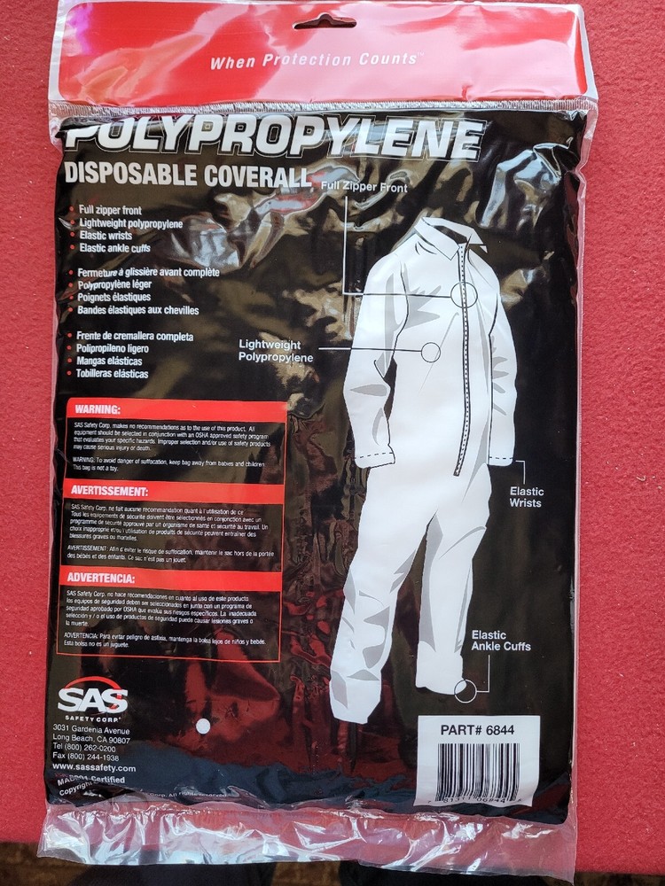 SAS XL Polypropylene Disposable Coverall