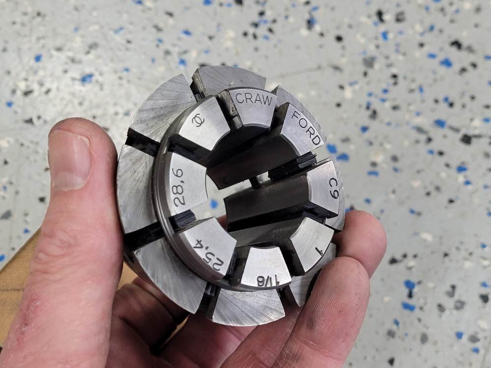 Crawford C9 multi-range collet, 1.00" to 1.125" round.