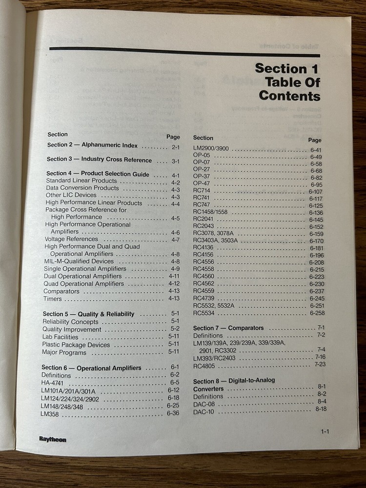 Raytheon Linear Integrated Circuits 1984 Data Book
