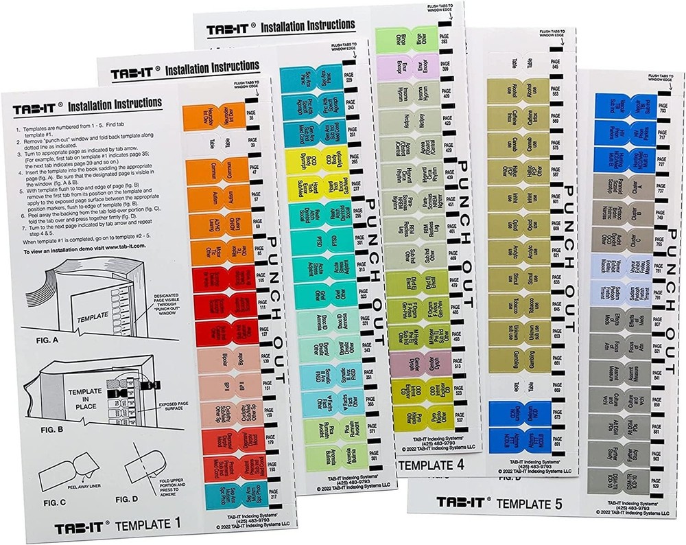 DSM-5-TR Index Tabs by TAB-IT | Color Coded by Diagnosis | Includes Easy Inst...