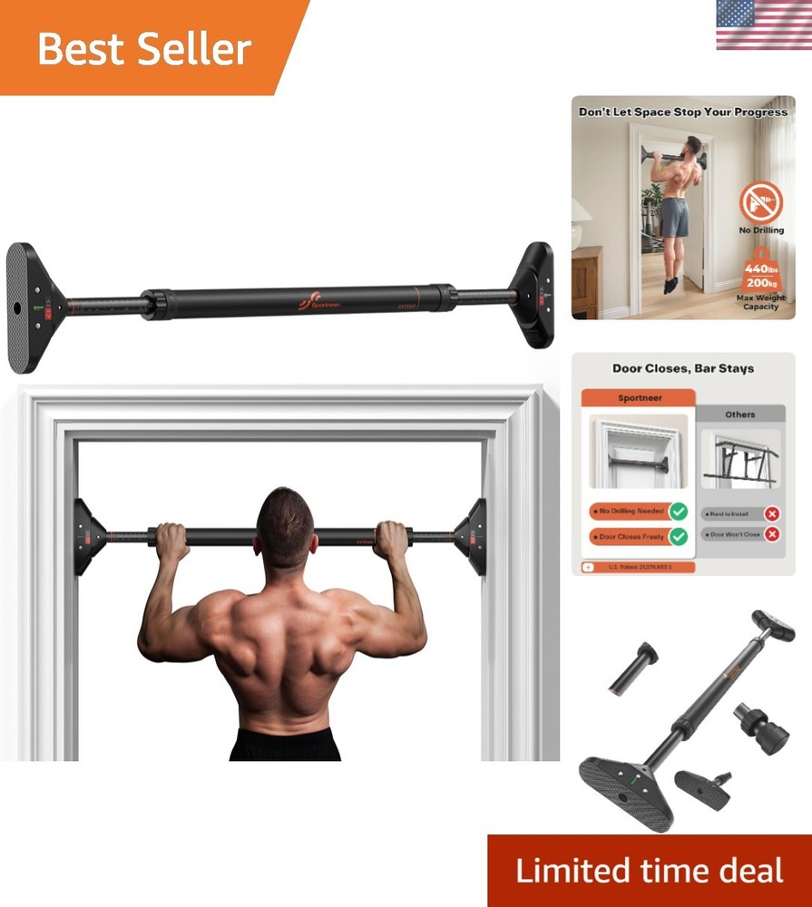 Pull Up Bar: Doorway Pull Up Bar No Drilling, Pull Up Bar for Doorway Adjusta...