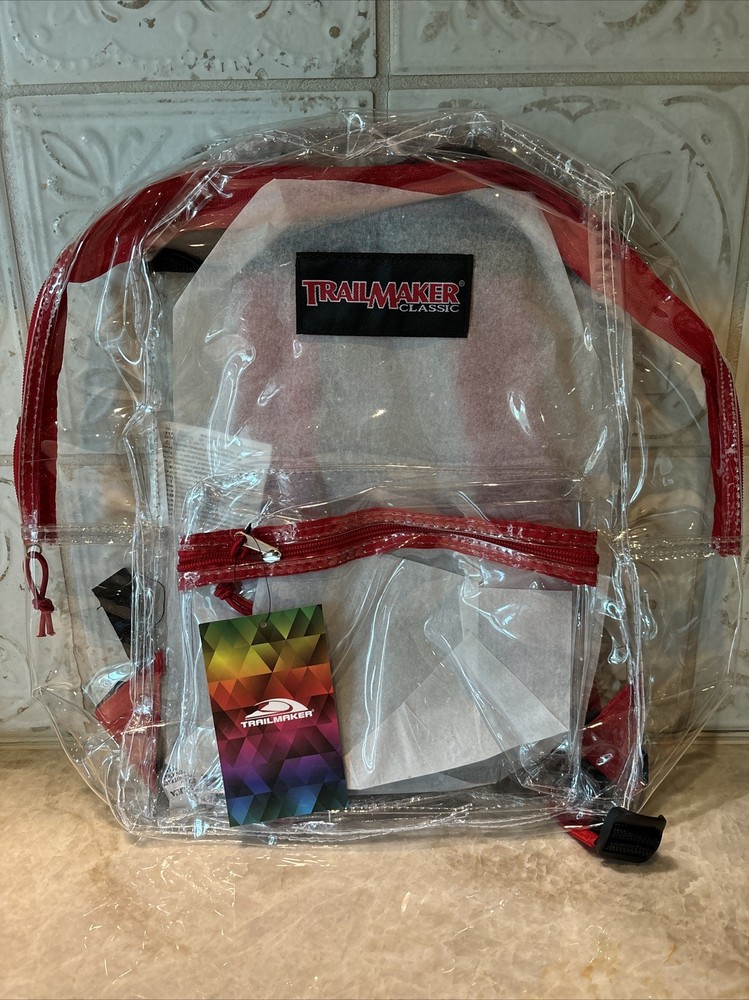 Trailmaker Classic Clear Backpack Red Concerts Sporting Events NWT NEW