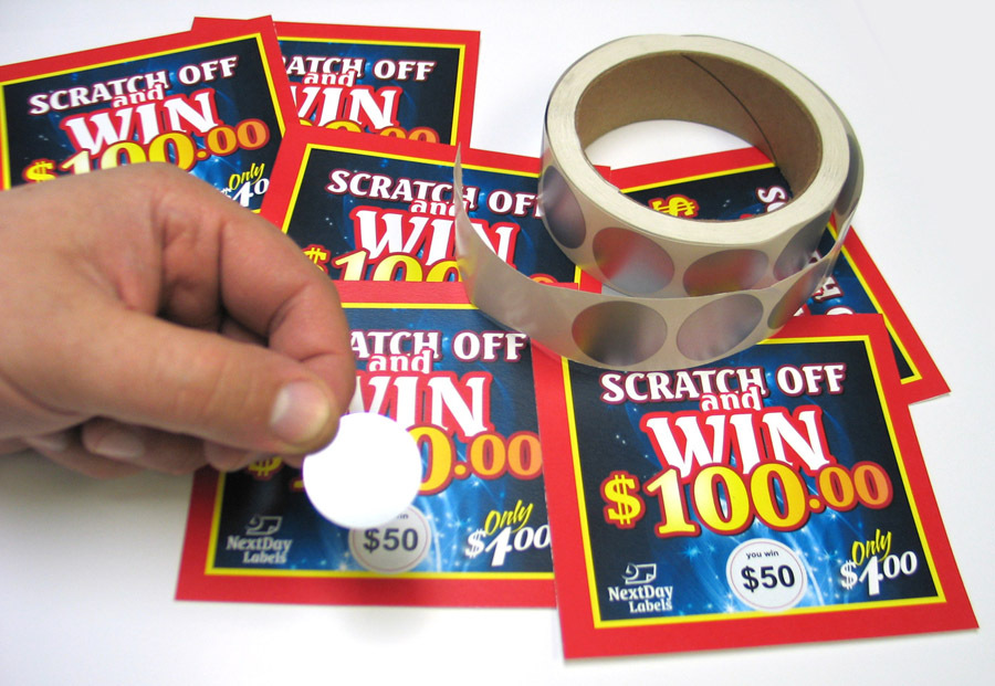 1" Round Silver Scratch Off Labels, 2000 labels per roll