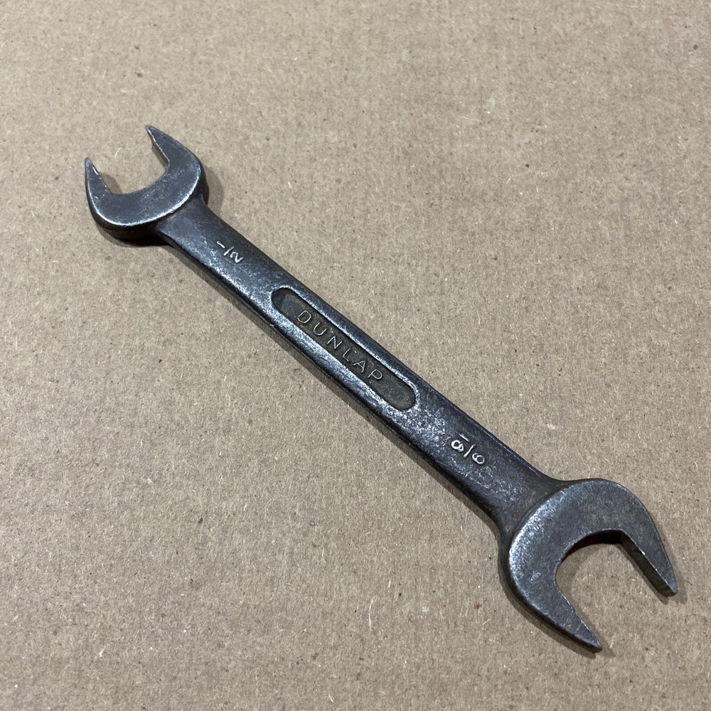 Vintage Dunlap Double Open Ended Combination Wrench 9/16" 1/2"