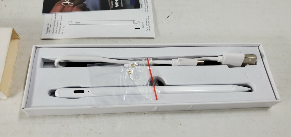 Stylus Pen Superfine Nib Active Capactive White A6 NEW
