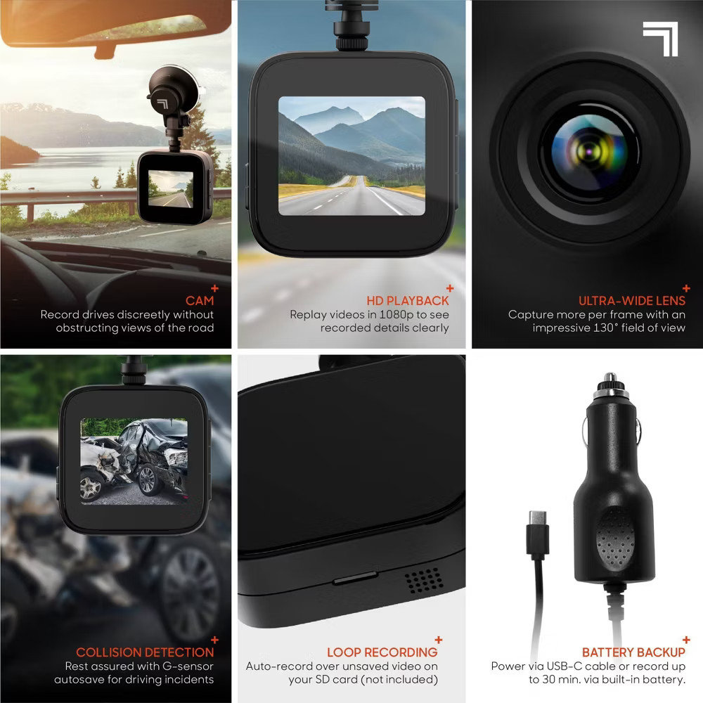 Sharper Image Dashboard Cam HD Driving Recorder
