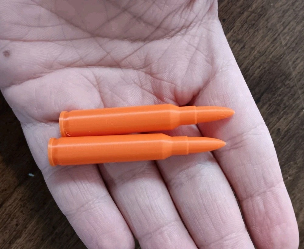 .223/5.56 NATO Solid Orange Dummy Training Rounds - 10 Pack Inert Snap Caps