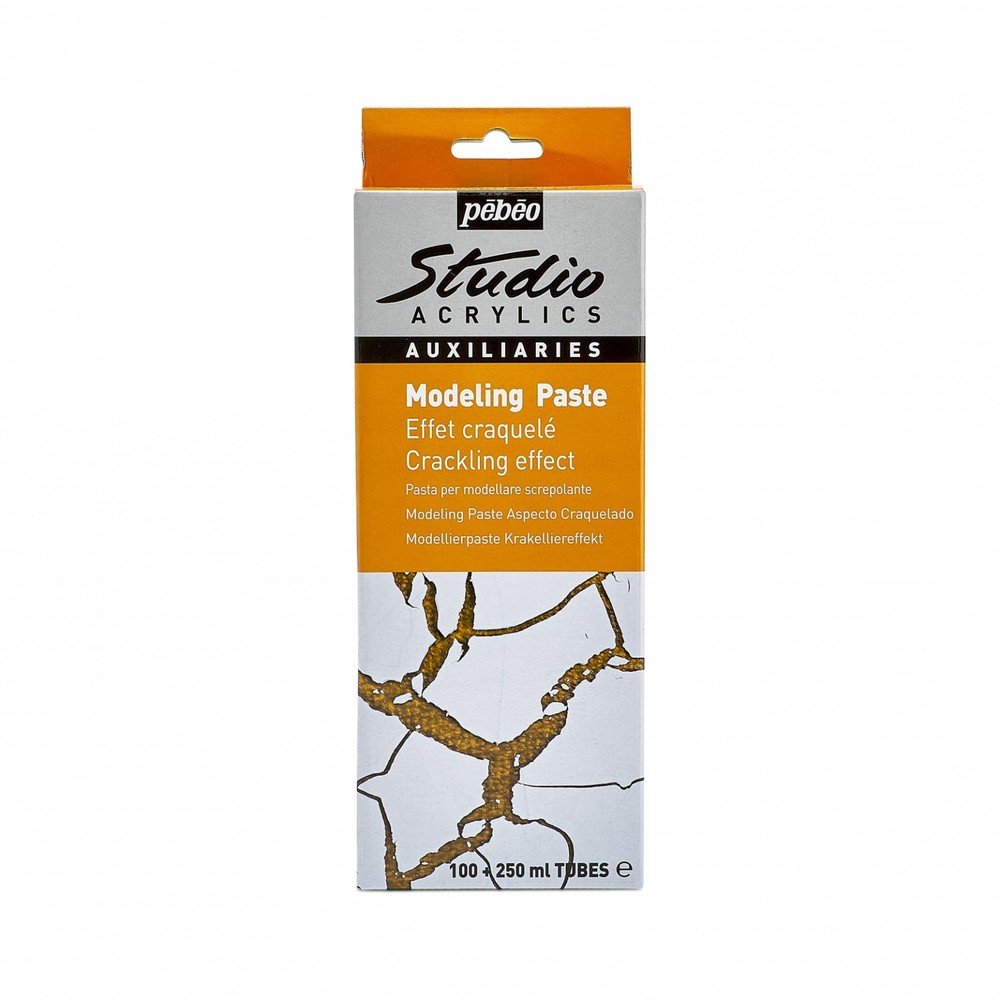 Pebeo Studio Acrylics Modeling Paste Crackling Weathered Effect Paint Medium Kit