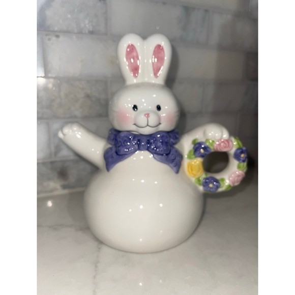 HALLMARK Bunny Teapot Ceramic Hand Painted