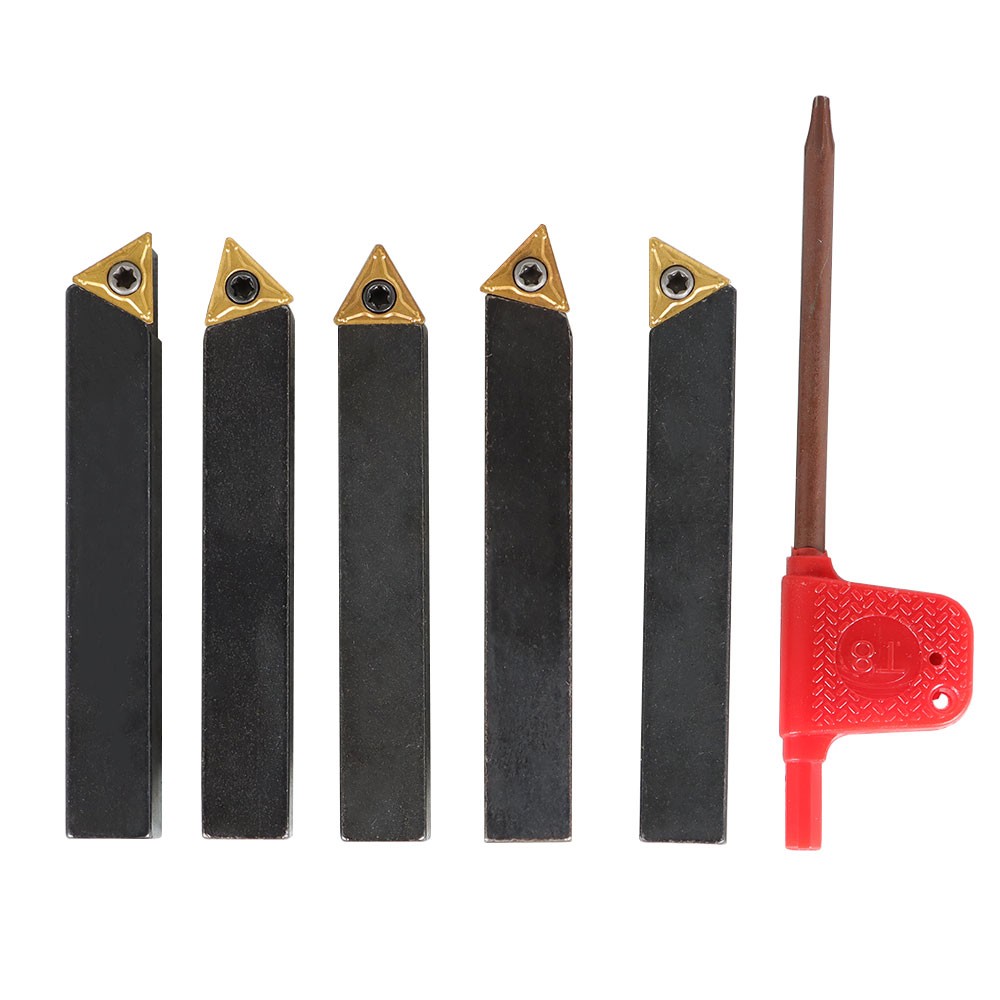 3/8"5 Pieces Lathe Indexable Carbide Insert Turning Tooling Bit Holder Set