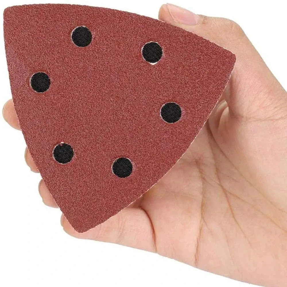 100PCS Triangular Sandpaper 90mm Hook and Loop Sanding Paper 60 to 240 Grit fo