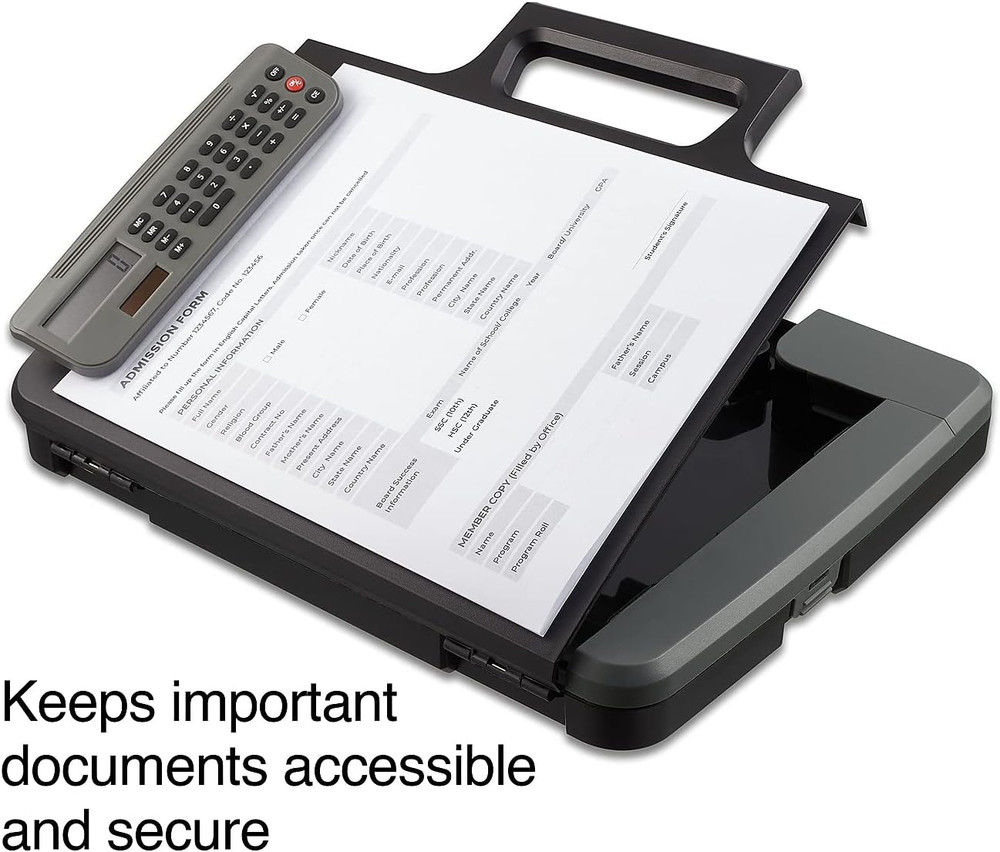 Heavy‑Duty Portable Clipboard with Calculator, Black – Multi‑Function Clipboard