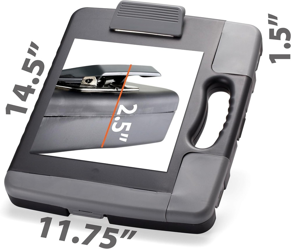 Portable Clipboard Storage Plastic Case for A4 Sizes Charcoal (8331)...