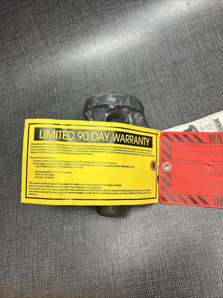 MORSE STARRETT MO-ST TOOLS Model No. 1 CABLE CUTTER - With Papers