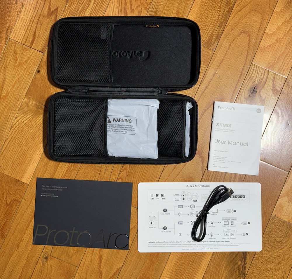 ProtoArc Foldable Keyboard and Mouse XKM01 True Full-Size Folding Keyboard Mo...
