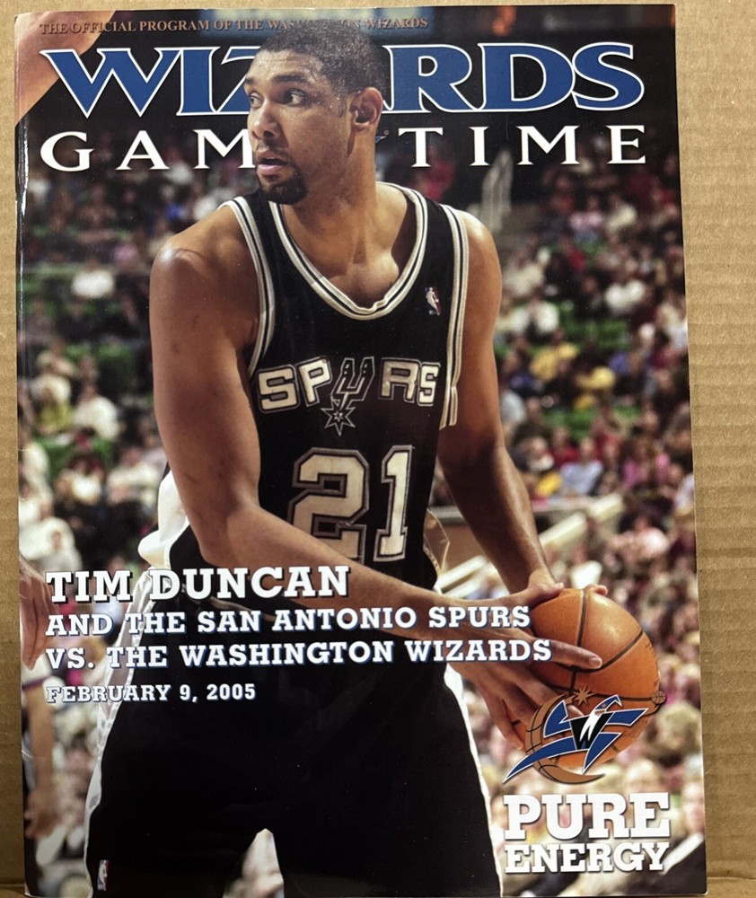 Tim Duncan February 9 2005 ￼ Washington Wizards GAME TIME program Vs Spurs NICE!