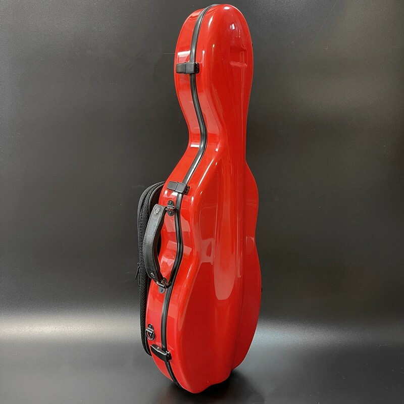High quality Cello Shaped Full Size red Compound carb Violin Case Strong