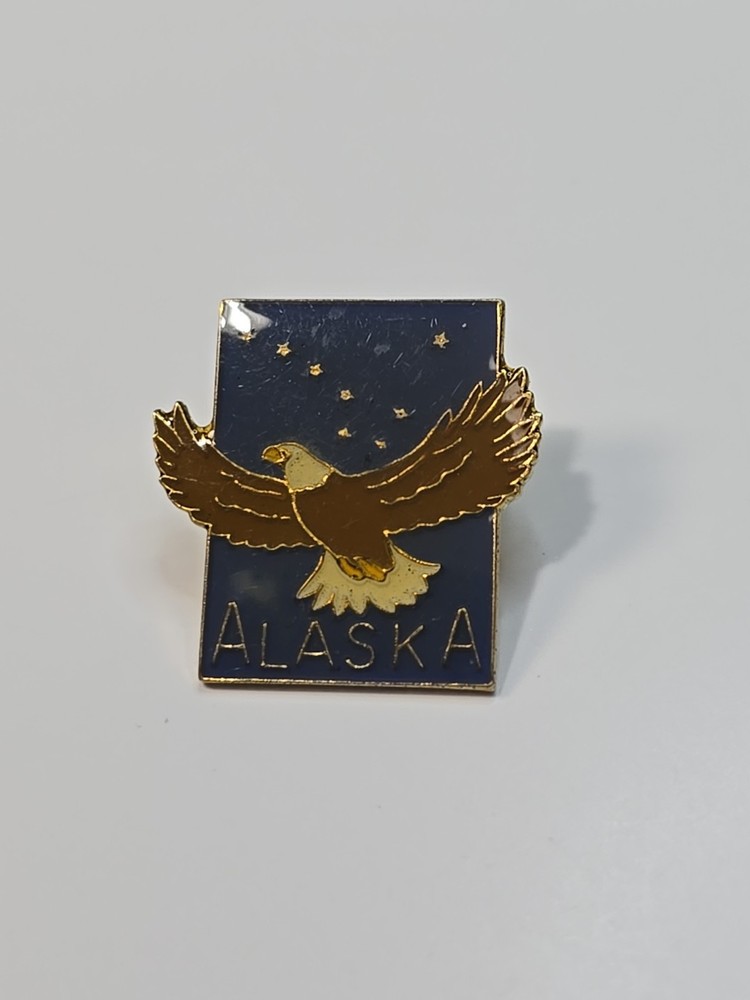 Alaska Eagle & State Flag Souvenir Lapel Pin