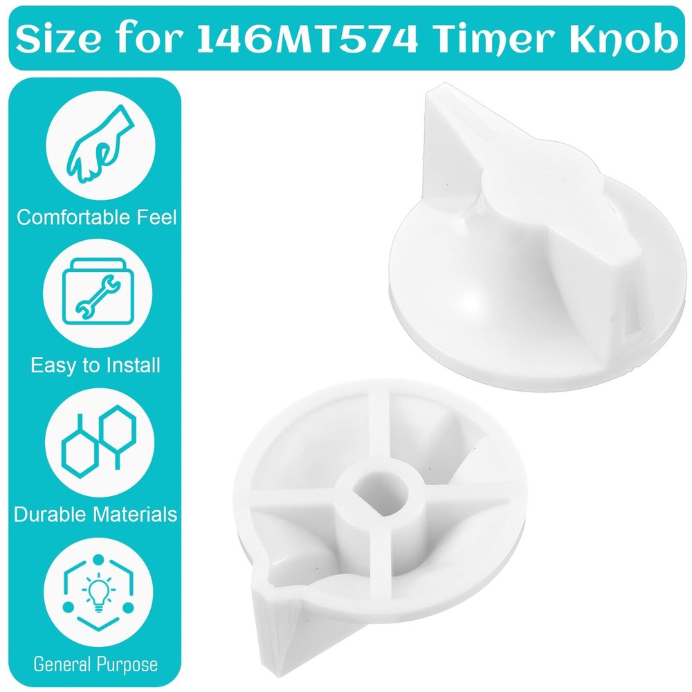 2 Pack Timer Switch Knob Replacement for Intermatic - 146MT574, White